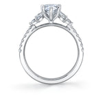 Pear Cut Classic Engagement Ring with Side Stones - Bethany
