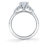 Pear Cut Classic Engagement Ring with Side Stones - Bethany