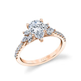 Pear Cut Classic Engagement Ring with Side Stones - Bethany