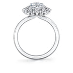 Tulira Solitaire Engagement Ring With Milgrain Floral Halo - Carissa