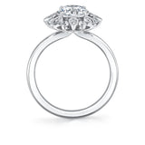 Tulira Solitaire Engagement Ring With Milgrain Floral Halo - Carissa