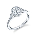 Oval Cut Milgrain Bezel Engagement Ring - Brianna