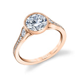 Round Cut Bezel Vintage Engagement Ring - Brianna
