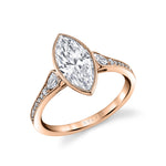 Marquis Cut Milgrain Bezel Engagement Ring - Brianna