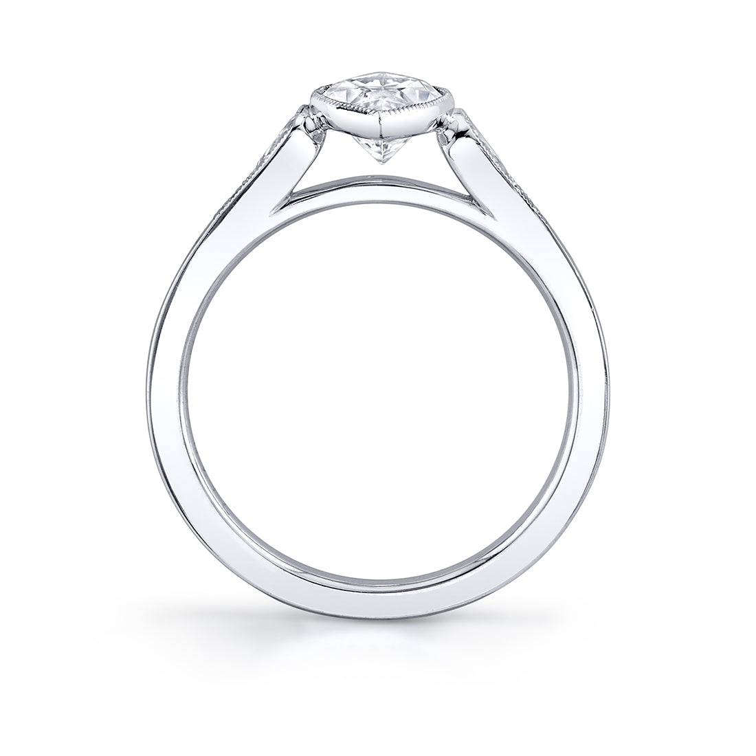 Marquis Cut Milgrain Bezel Engagement Ring - Brianna