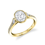 Oval Cut Milgrain Bezel Engagement Ring - Brianna