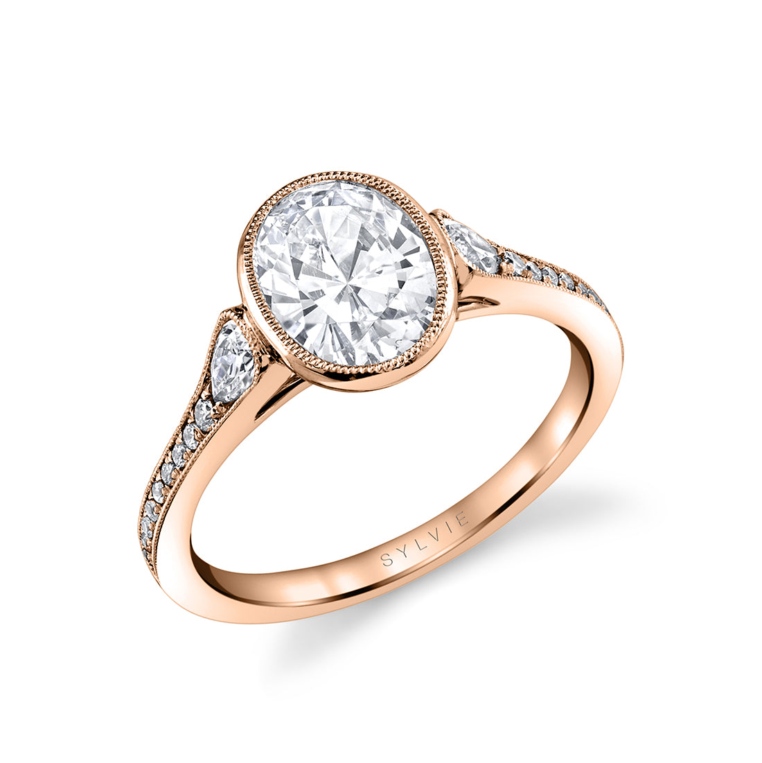 Oval Cut Milgrain Bezel Engagement Ring - Brianna
