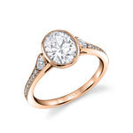 Oval Cut Milgrain Bezel Engagement Ring - Brianna