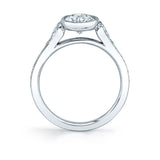 Oval Cut Milgrain Bezel Engagement Ring - Brianna