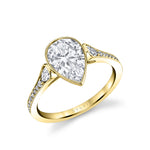 Pear Cut Milgrain Bezel Engagement Ring - Brianna