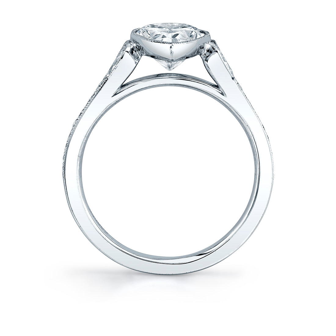Pear Cut Milgrain Bezel Engagement Ring - Brianna