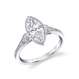 Marquis Cut Milgrain Bezel Engagement Ring - Brianna