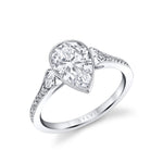 Pear Cut Milgrain Bezel Engagement Ring - Brianna