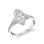 Marquis Cut Milgrain Bezel Engagement Ring - Brianna