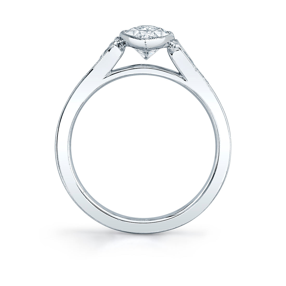Marquis Cut Milgrain Bezel Engagement Ring - Breanna