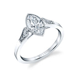 Marquis Cut Milgrain Bezel Engagement Ring - Breanna