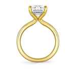 Emerald Cut Wide Band Solitaire Engagement Ring - Mila