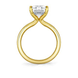 Emerald Cut Wide Band Solitaire Engagement Ring - Mila