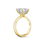 Emerald Cut Wide Band Solitaire Engagement Ring - Mila