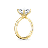 Emerald Cut Wide Band Solitaire Engagement Ring - Mila