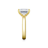 Emerald Cut Wide Band Solitaire Engagement Ring - Mila