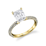 Emerald Cut Classic Pave Engagement Ring - Braylin