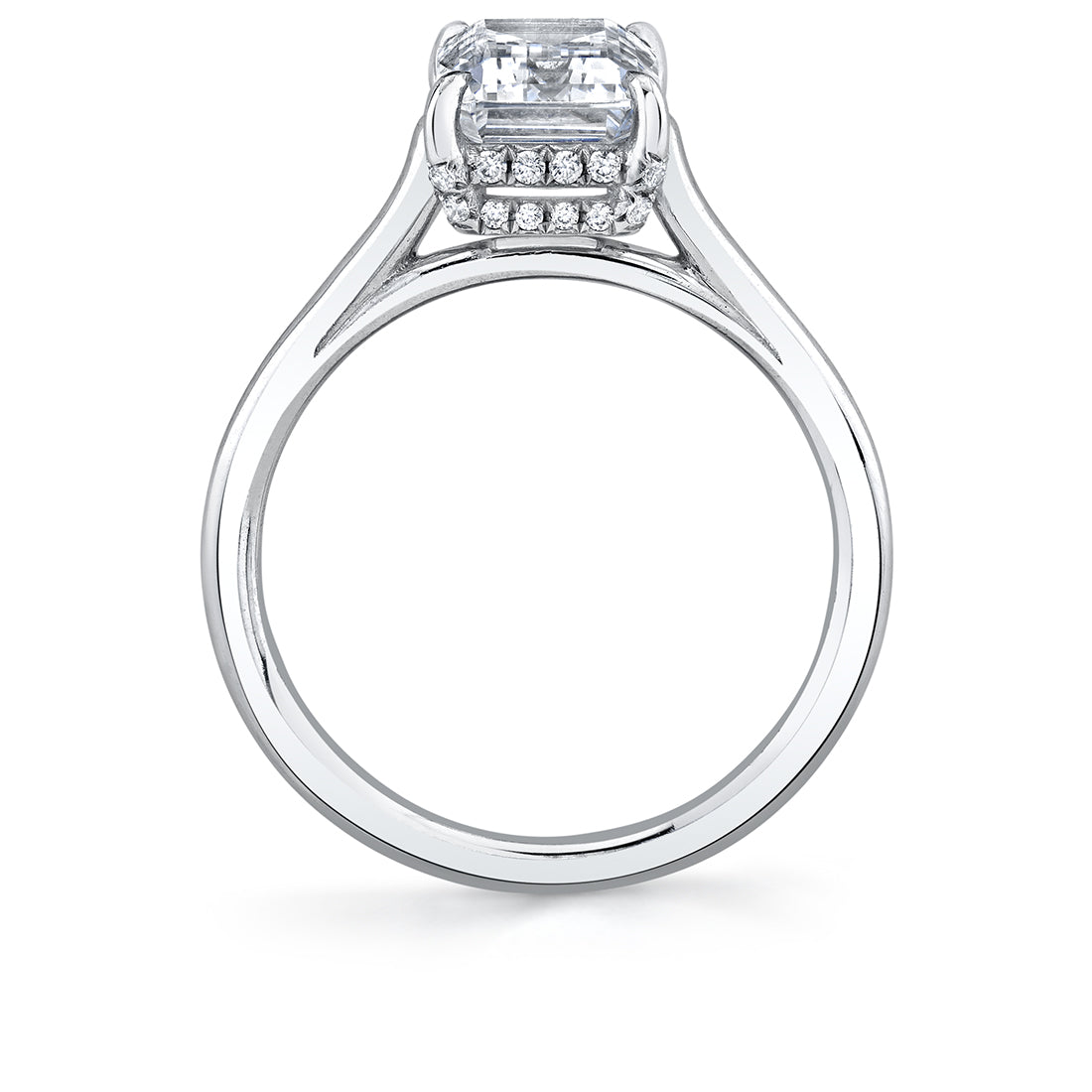 Round Cut Solitaire Engagement Ring with Hidden Halo - Carter
