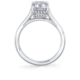 Radiant Cut Solitaire Engagement Ring with Hidden Halo - Carter
