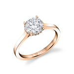 Round Cut Solitaire Engagement Ring with Hidden Halo - Camden