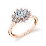 Round Cut Floral Engagement Ring - Aviana