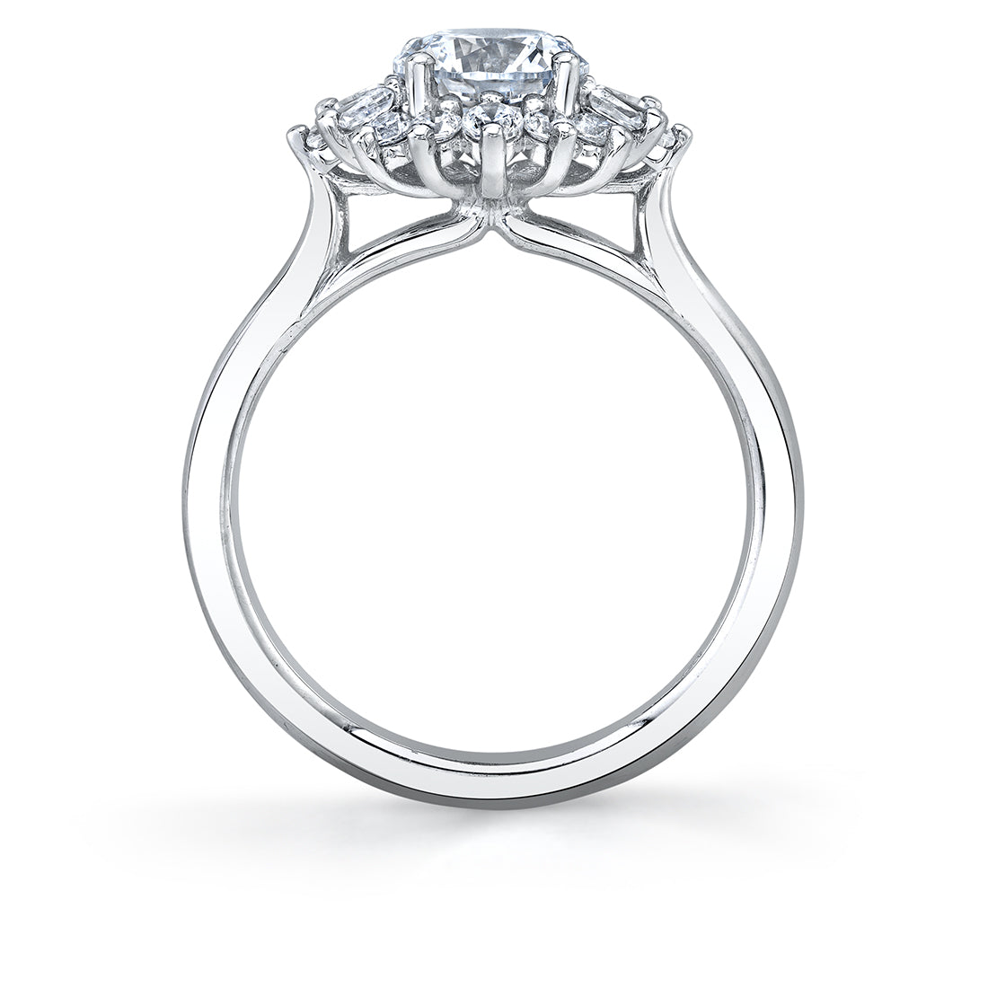 Round Cut Floral Engagement Ring - Aviana