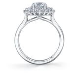 Round Cut Floral Engagement Ring - Aviana
