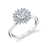 Round Cut Floral Engagement Ring - Addyson