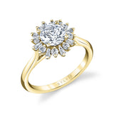 Round Cut Floral Engagement Ring - Addyson