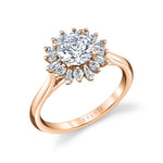 Round Cut Floral Engagement Ring - Addyson