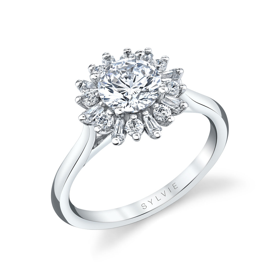 Round Cut Floral Engagement Ring - Addyson