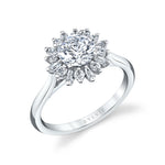 Round Cut Floral Engagement Ring - Addyson