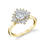 Round Cut Floral Engagement Ring - Ariah