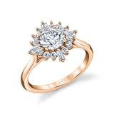 Round Cut Floral Engagement Ring - Ariah