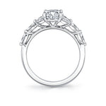 Oval Cut Multi Marquise Engagement Ring - Berkley