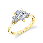 Pear Cut Multi Side Stone Engagement Ring - Darby