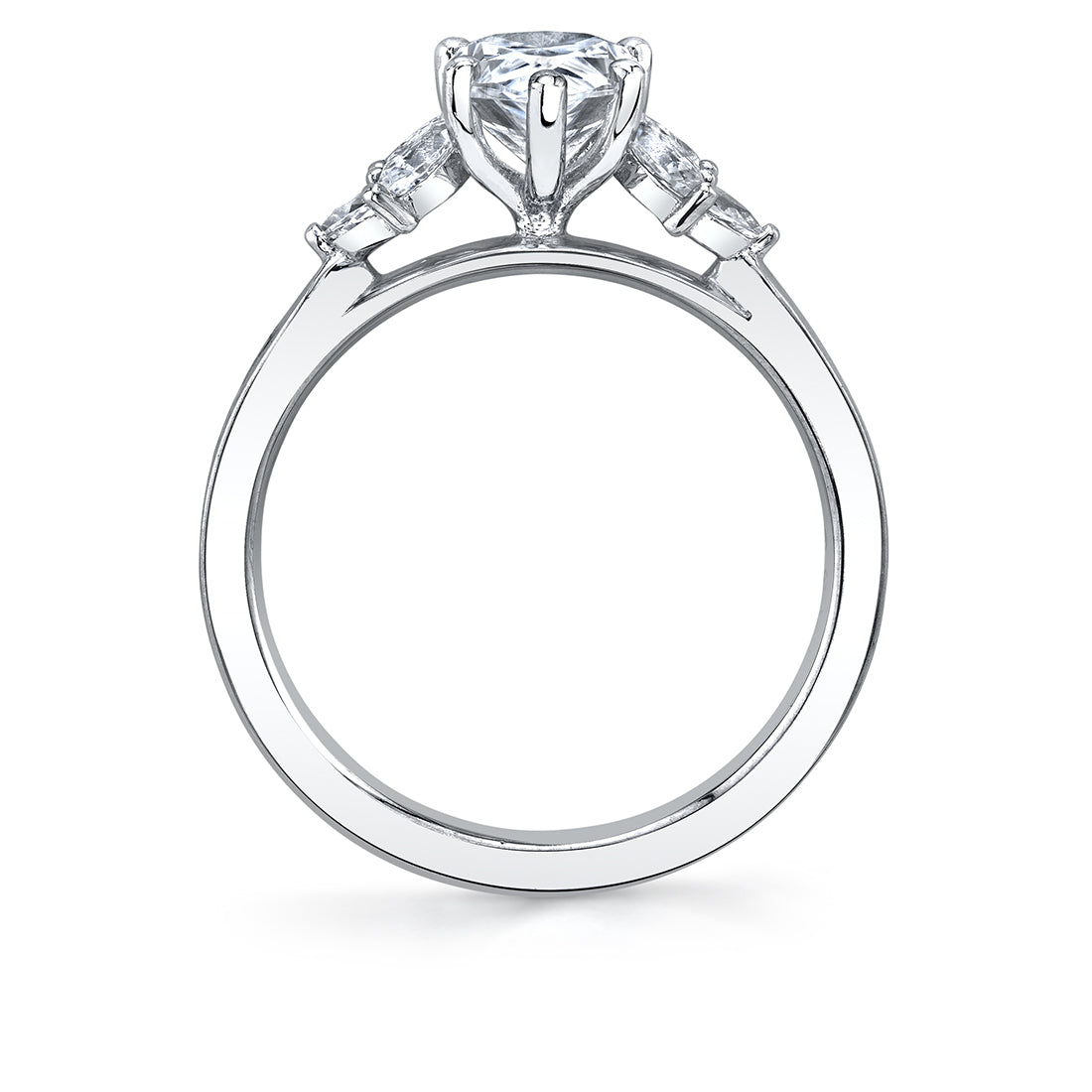 Pear Cut Multi Side Stone Engagement Ring - Darby