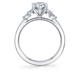 Pear Cut Multi Side Stone Engagement Ring - Darby