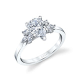 Pear Cut Multi Side Stone Engagement Ring - Darby