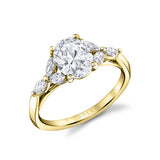 Oval Cut Engagement Ring with Marquis Accent Side Diamonds - Dawsyn
