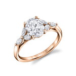 Oval Cut Engagement Ring with Marquis Accent Side Diamonds - Dawsyn