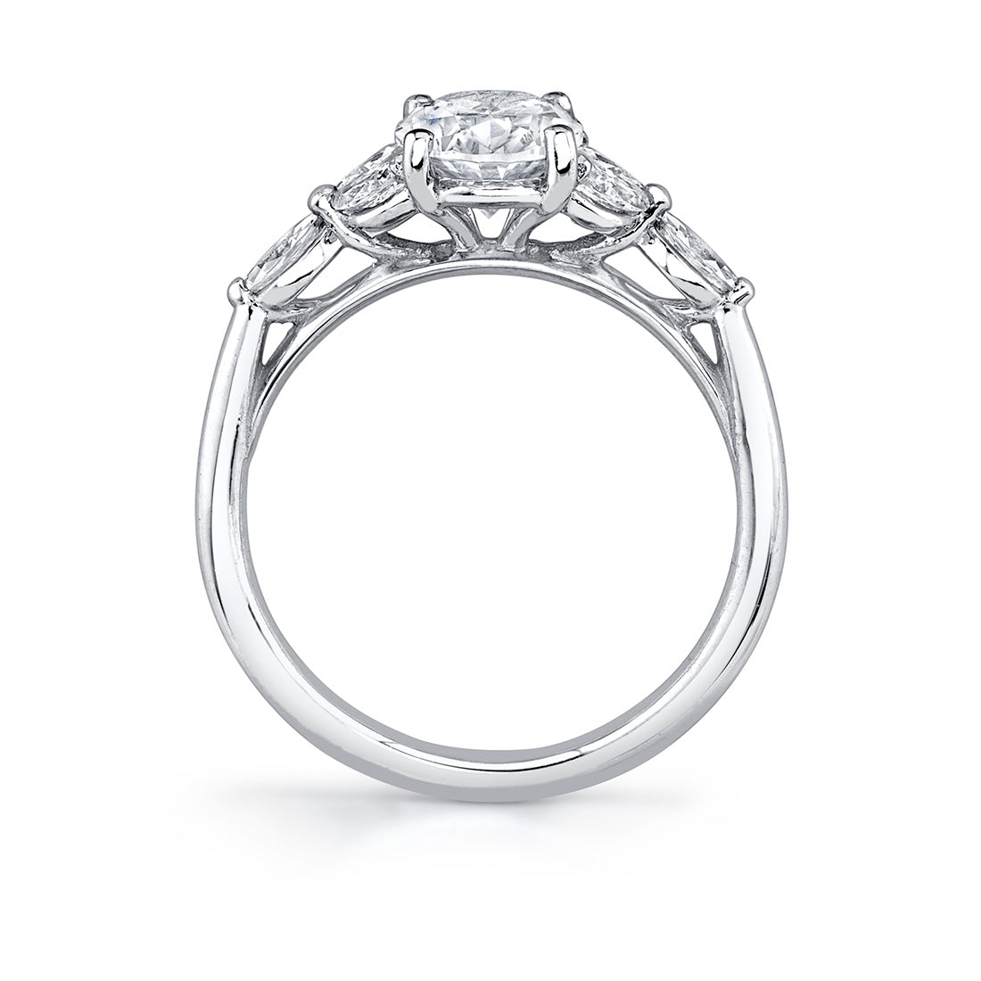 Oval Cut Engagement Ring with Marquis Accent Side Diamonds - Dawsyn