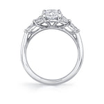 Oval Cut Engagement Ring with Marquis Accent Side Diamonds - Dawsyn