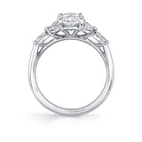 Oval Cut Engagement Ring with Marquis Accent Side Diamonds - Dawsyn