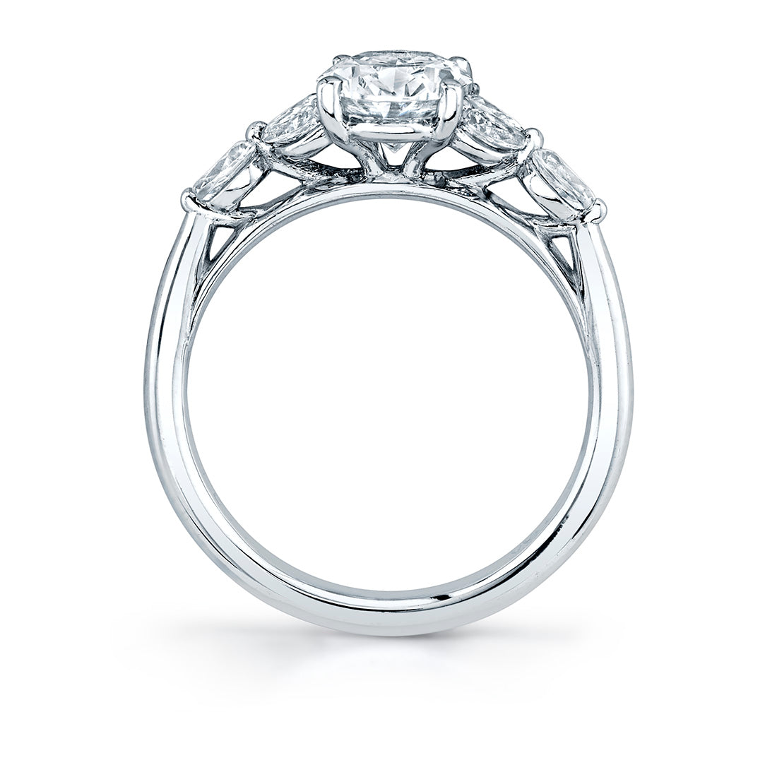 Oval Cut Engagement Ring with Marquise Accent Side Diamonds - Daylin